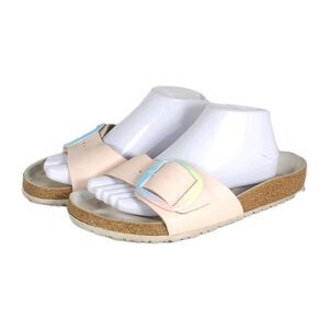 Birkenstock Women's Madrid Big Buckle EU41 US10 Leather Light Pink Slide Sandals